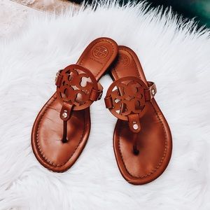 Tory Burch Miller Sandals - Cognac